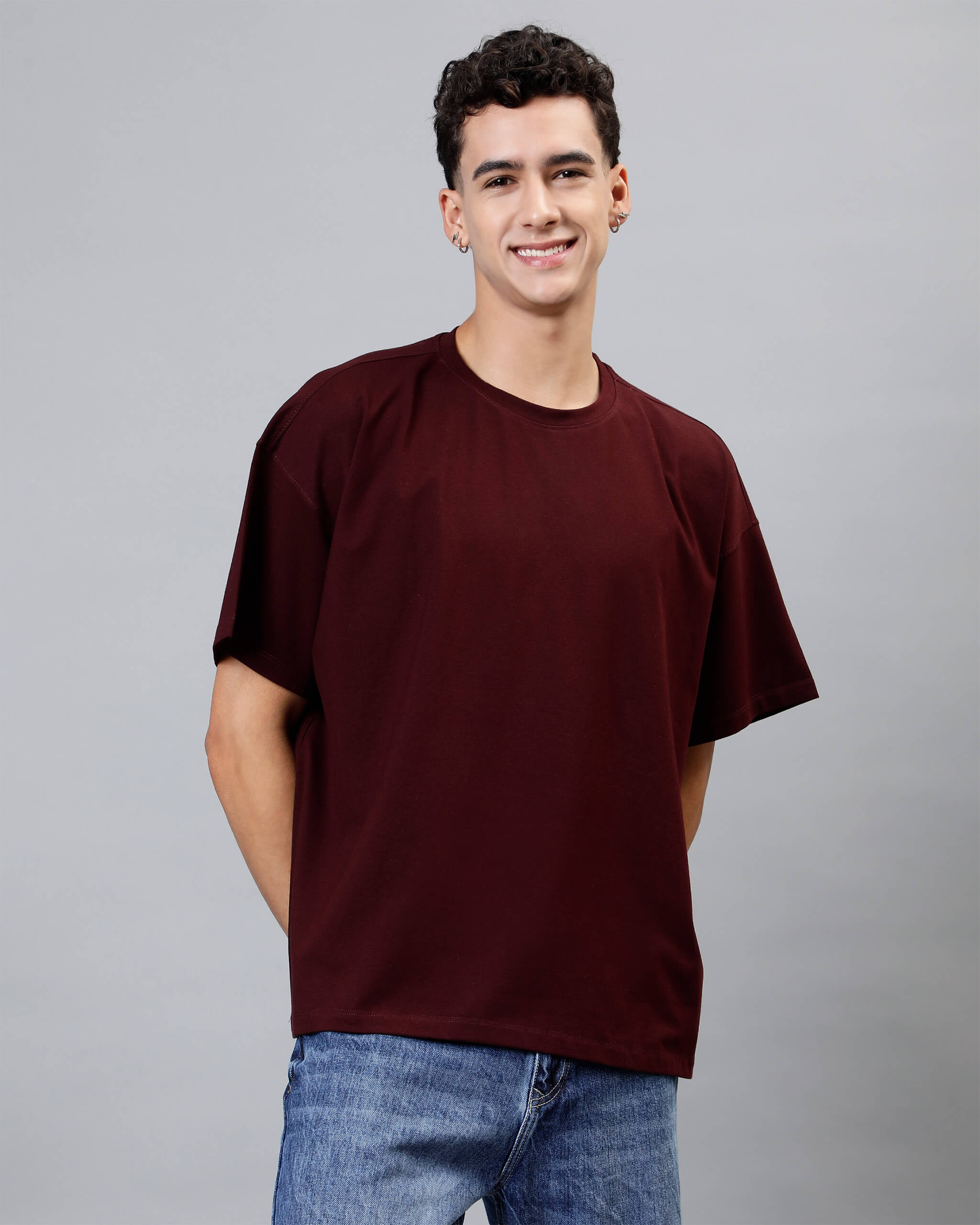 Maroon Oversized Men Tshirt