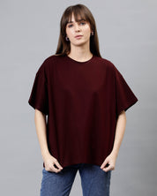 Maroon Women's Oversized Tshirt