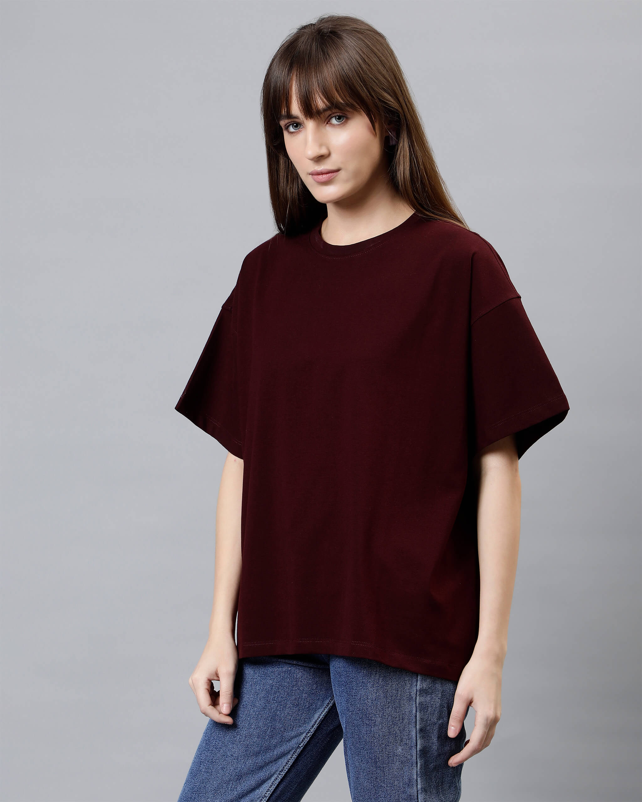 Maroon Women's Oversized Tshirt