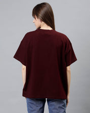 Maroon Women's Oversized Tshirt