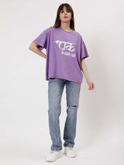 Ek Kaam Kar - Purple Women's Oversized Tshirt