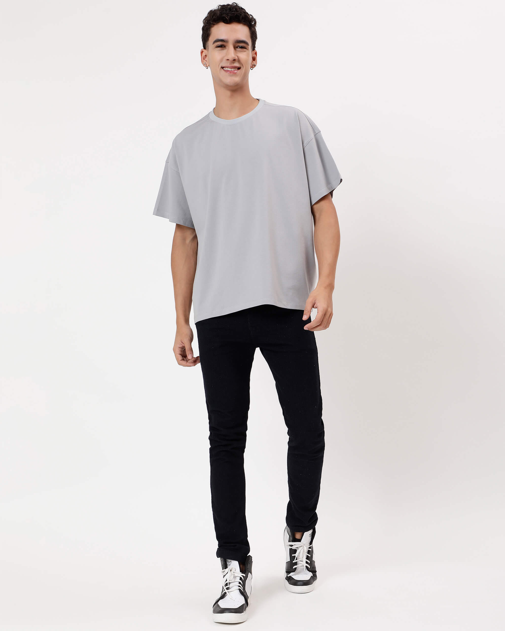 Ash Grey Oversized Men Tshirt