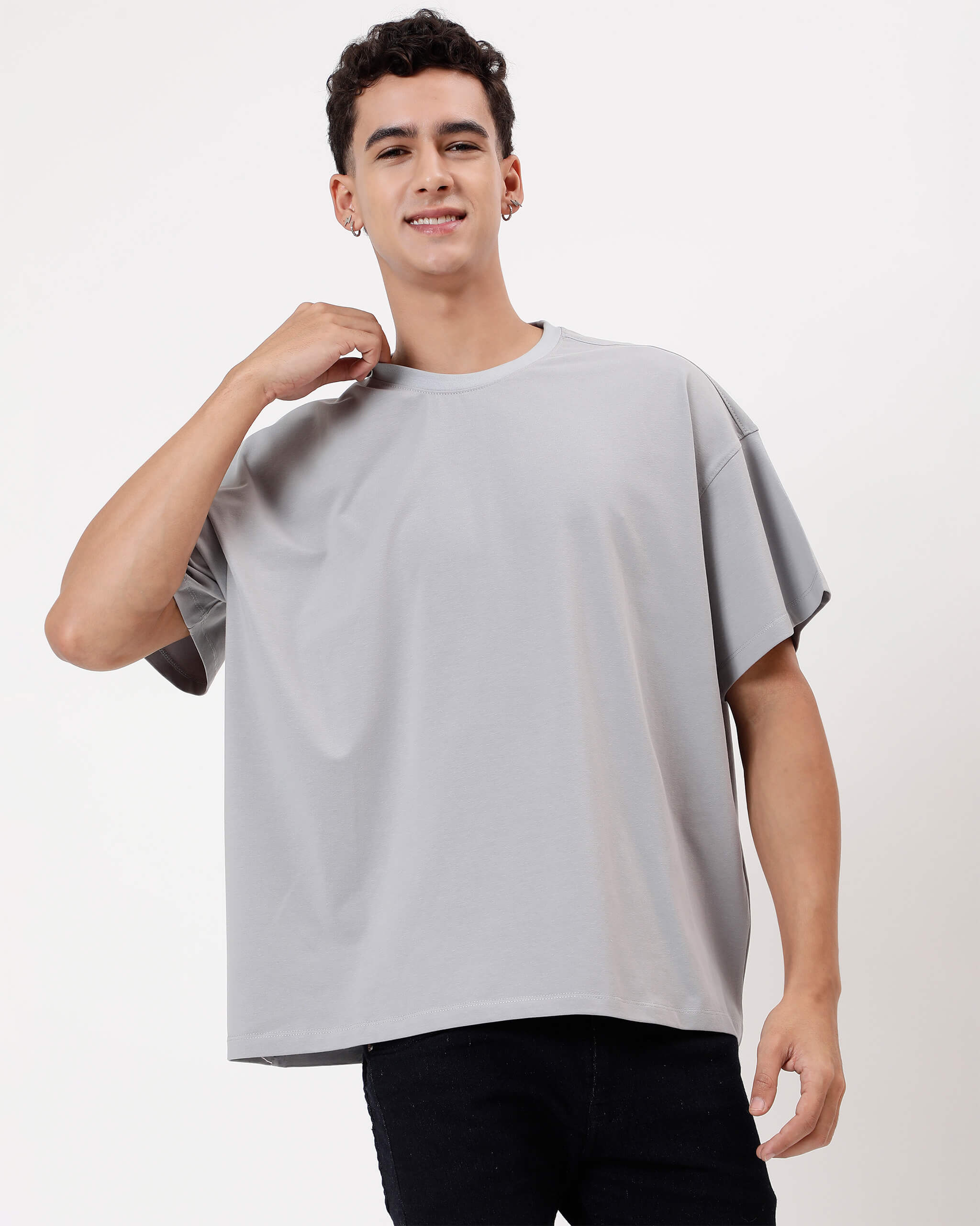 Ash Grey Oversized Men Tshirt