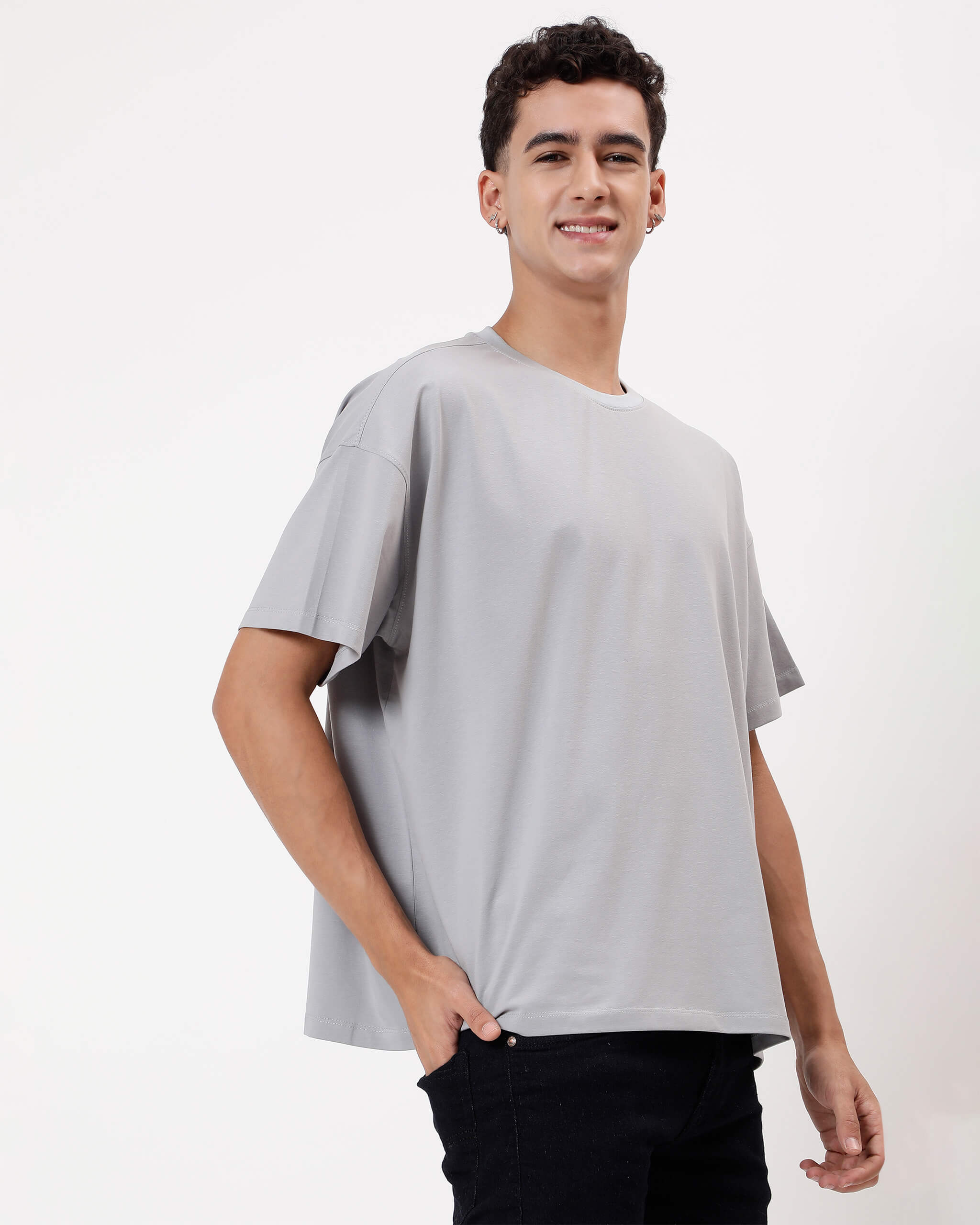 Ash Grey Oversized Men Tshirt