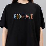 God Is Love - Black Women's Oversized Tshirt