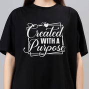 Created With A Purpose - Black Women's Oversized Tshirt