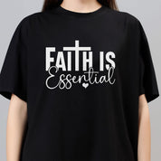 Faith Is Essential - Black Women's Oversized Tshirt