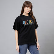 God Is Good - Black Oversized Women's Tshirt