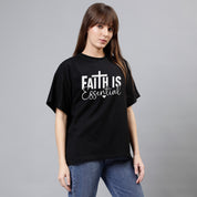 Faith Is Essential - Black Women's Oversized Tshirt