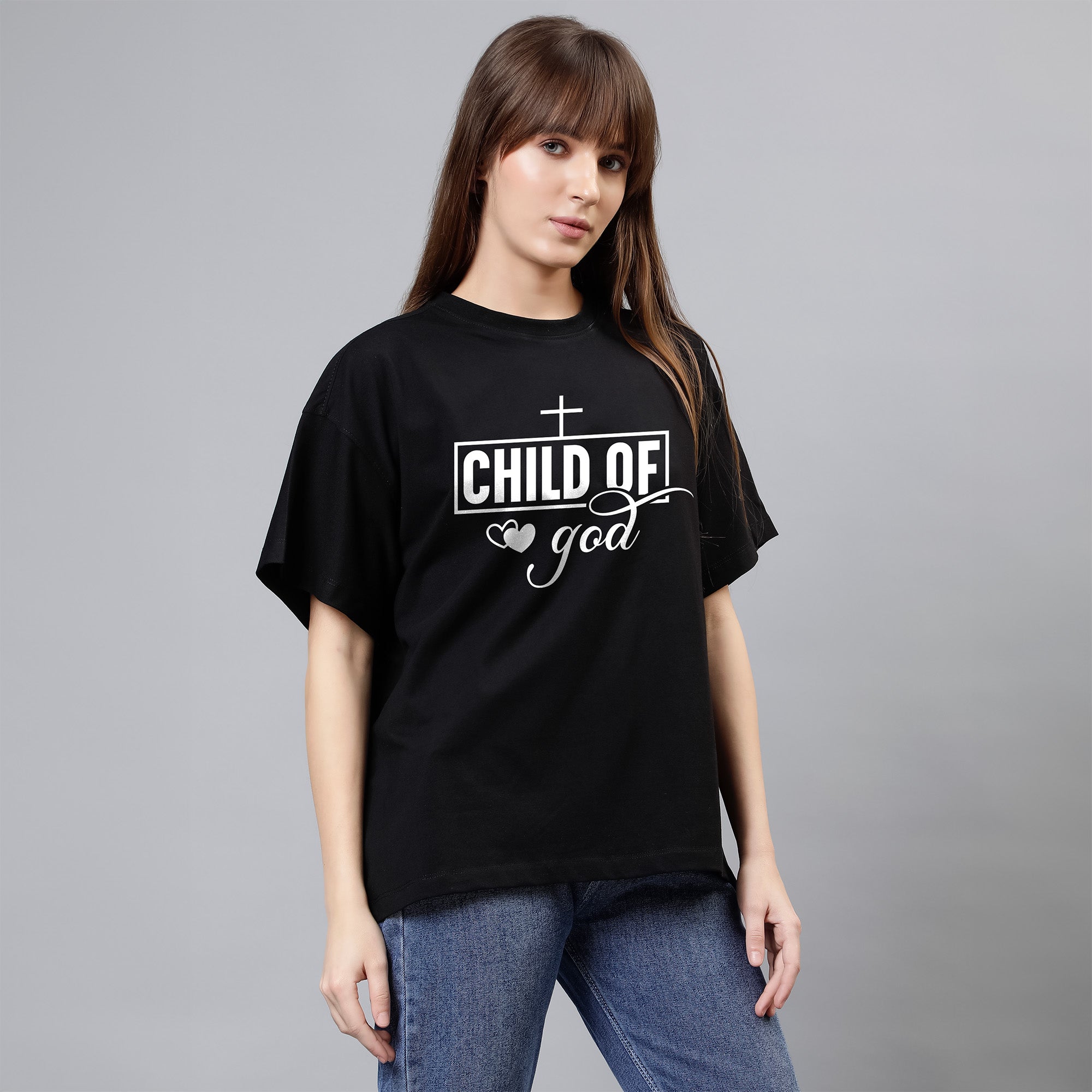 Child Of God - Black Women's Oversized Tshirt