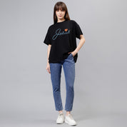 Love Jesus - Black Women's Oversized Tshirt