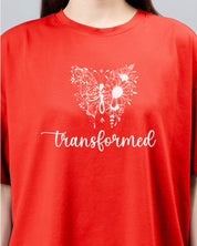 Empower Collection - Transformed - Marigold Red Women's Oversized Tshirt