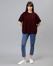 Maroon Women's Oversized Tshirt