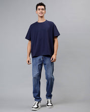 Navy Blue Oversized Men Tshirt