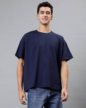 Navy Blue Oversized Men Tshirt
