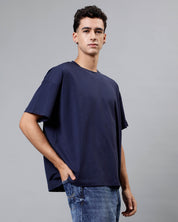 Navy Blue Oversized Men Tshirt