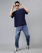 Navy Blue Oversized Men Tshirt