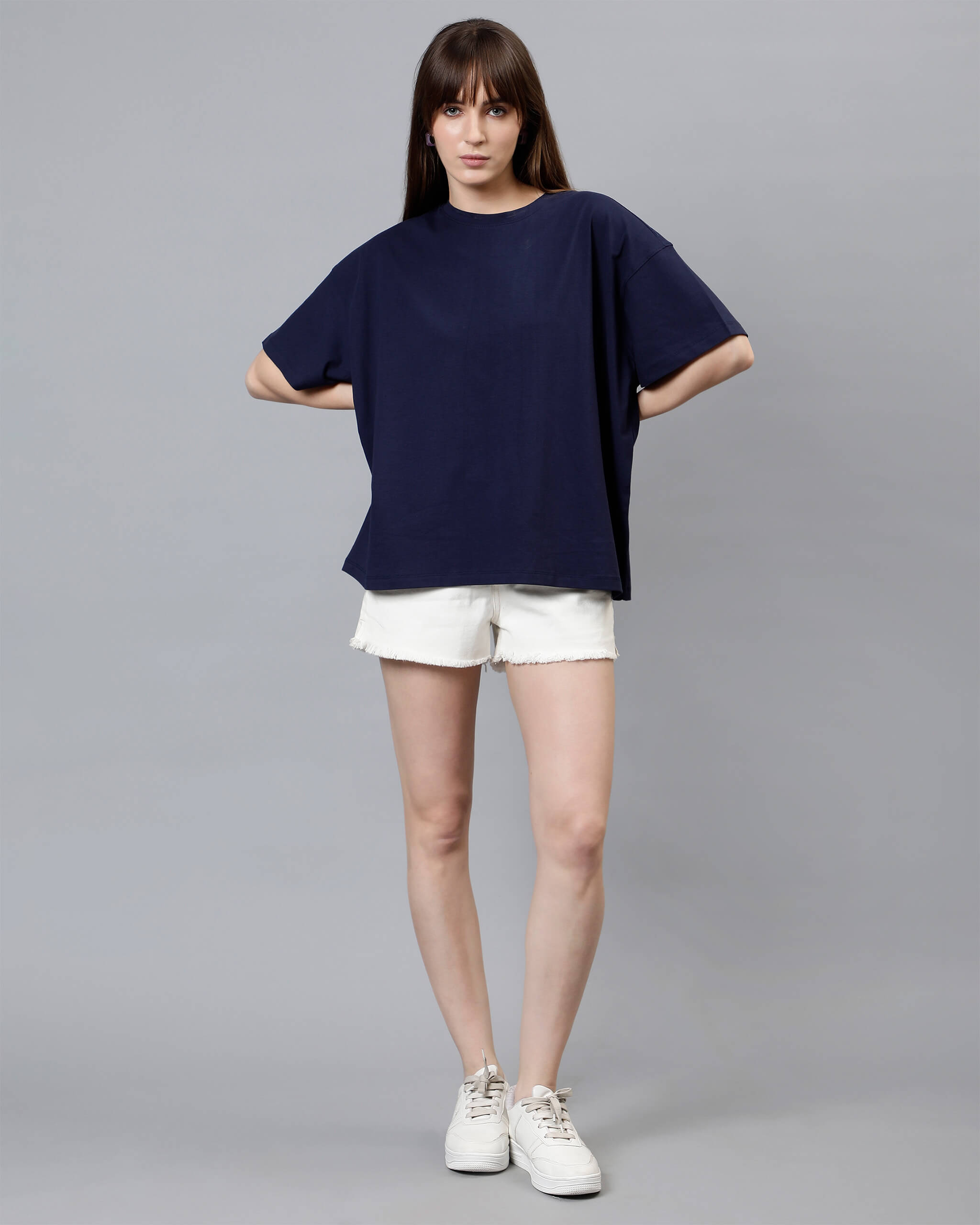 Navy Blue Women's Oversized Tshirt