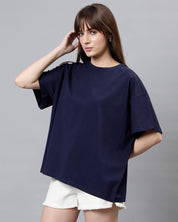 Navy Blue Women's Oversized Tshirt