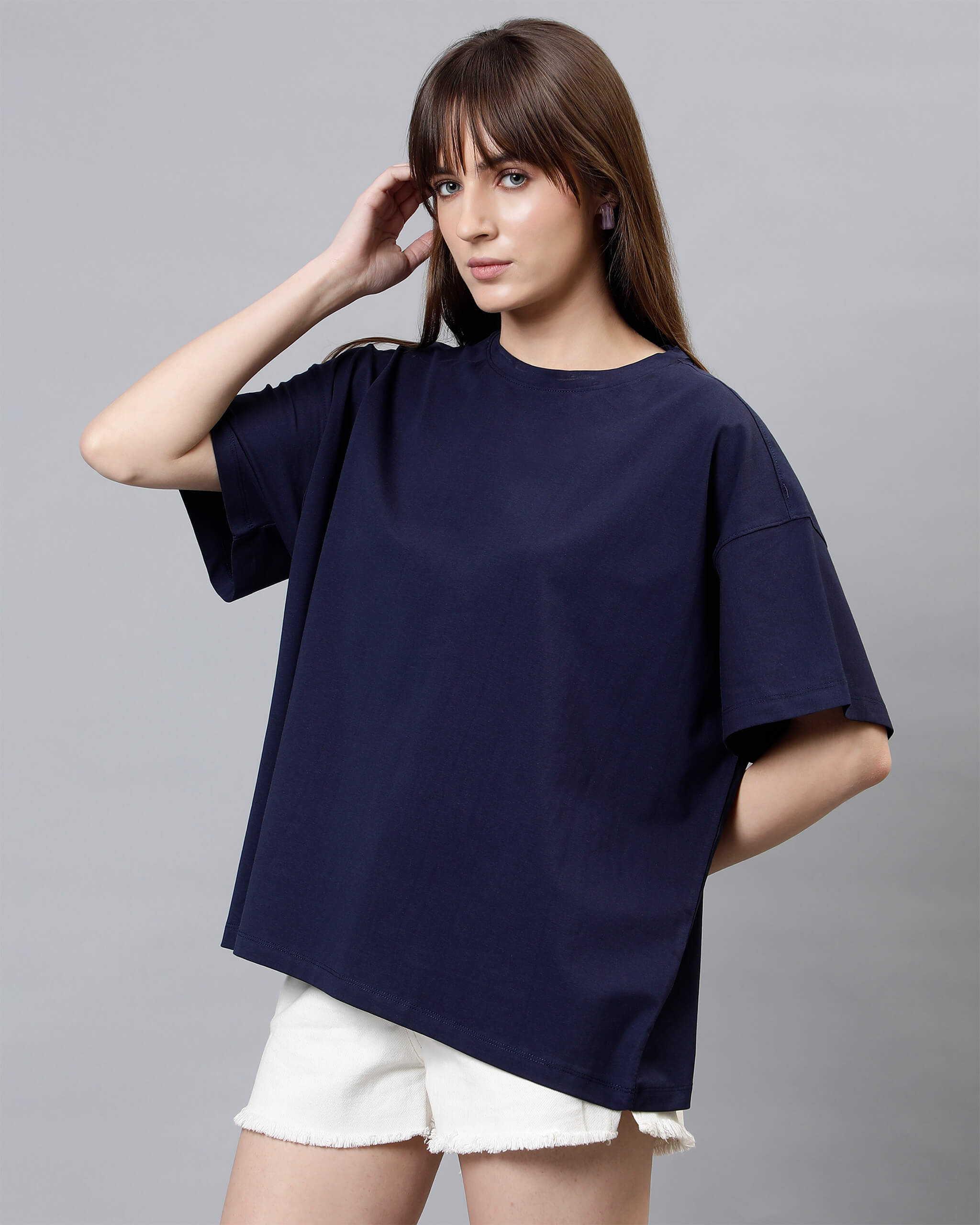 Navy Blue Women's Oversized Tshirt