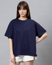 Navy Blue Women's Oversized Tshirt