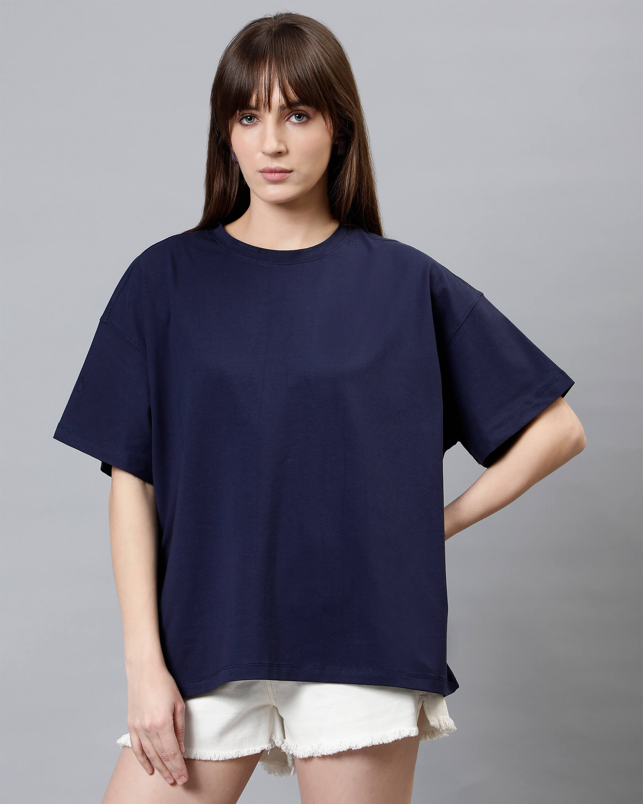 Navy Blue Women's Oversized Tshirt