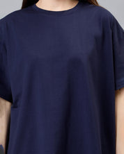 Navy Blue Women's Oversized Tshirt