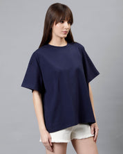 Navy Blue Women's Oversized Tshirt