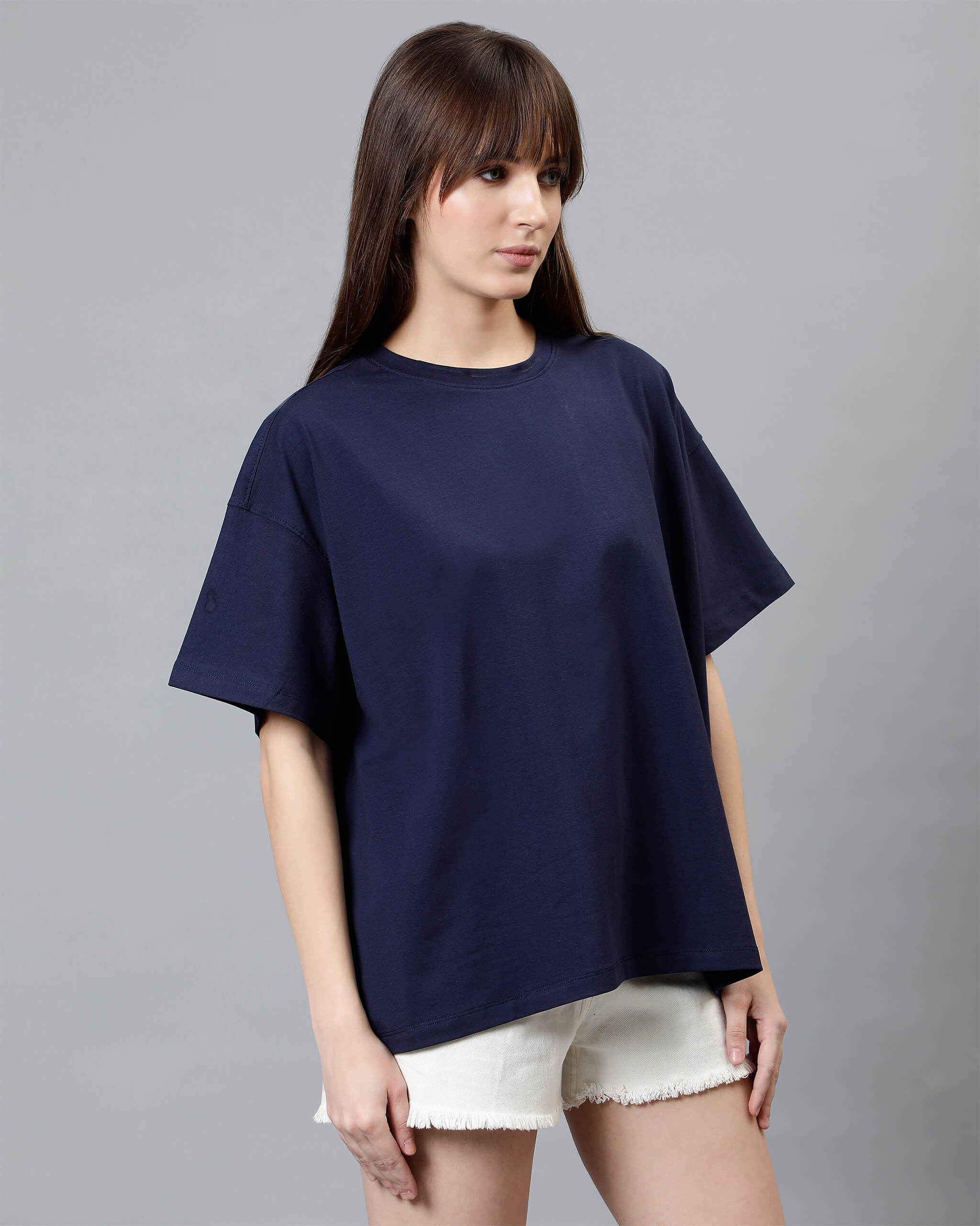 Navy Blue Women's Oversized Tshirt