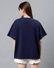 Navy Blue Women's Oversized Tshirt