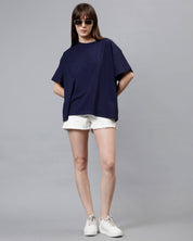 Navy Blue Women's Oversized Tshirt