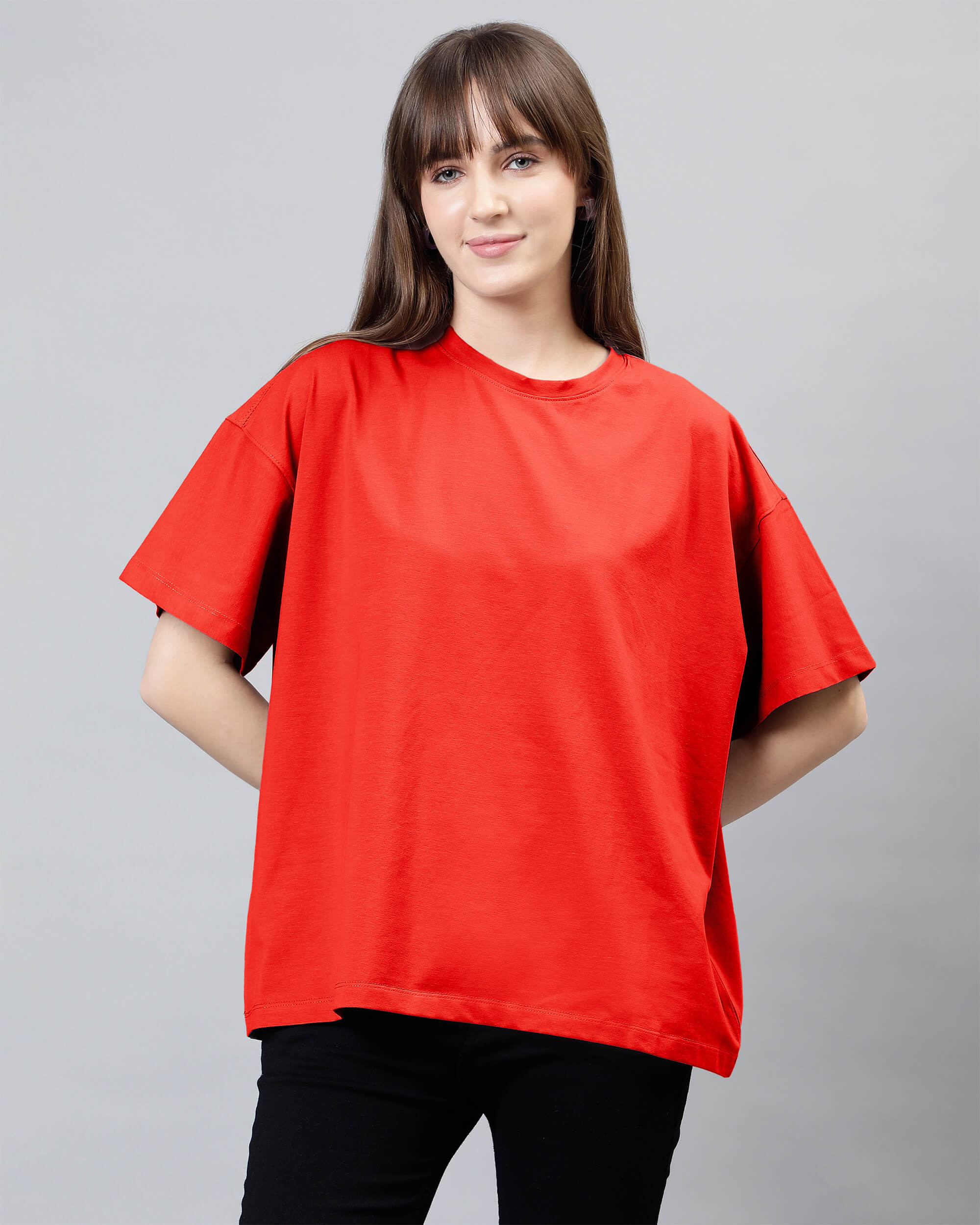 Marigold Red Women's Oversized Tshirt