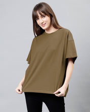 Camel Brown Women's Oversized Tshirt