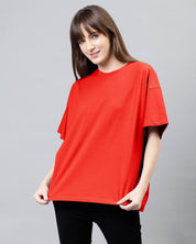 Marigold Red Women's Oversized Tshirt