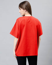 Marigold Red Women's Oversized Tshirt