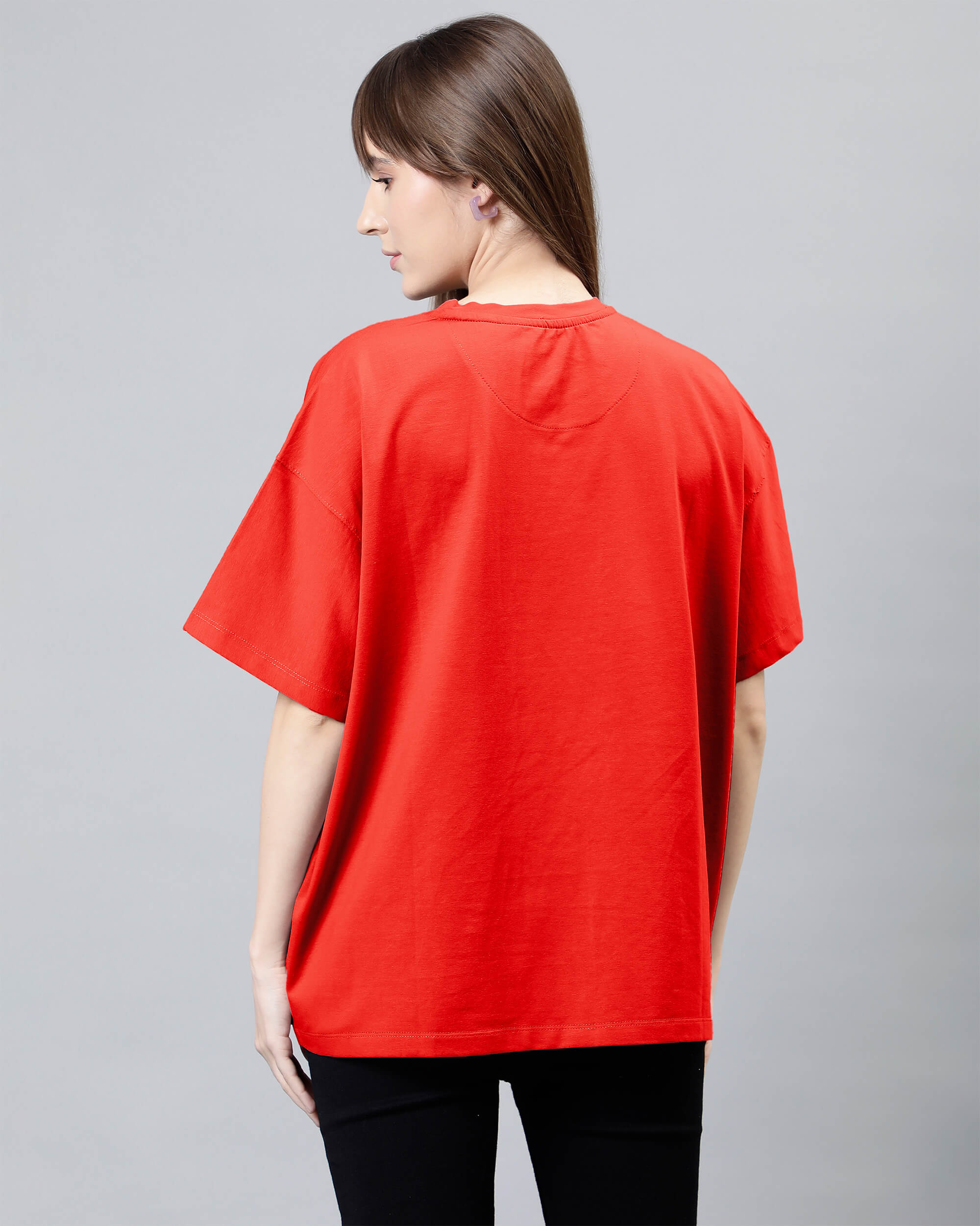 Marigold Red Women's Oversized Tshirt