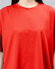 Marigold Red Women's Oversized Tshirt