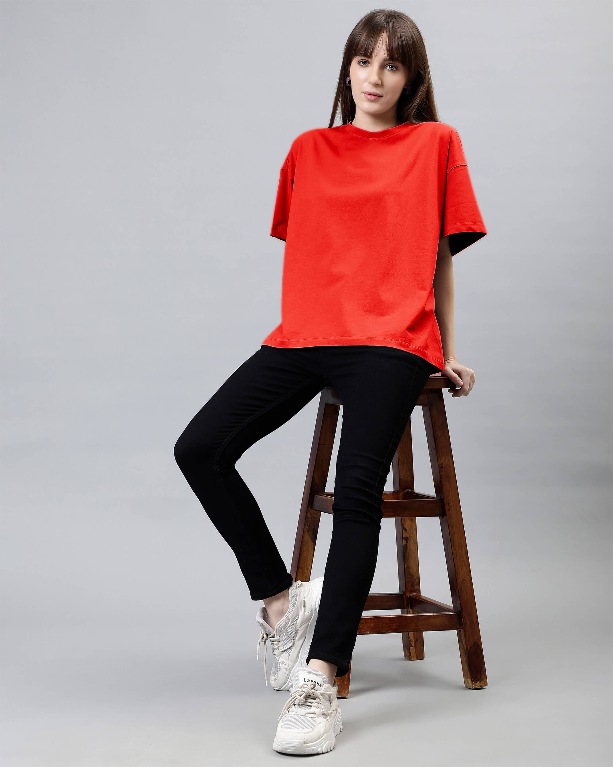 Marigold Red Women's Oversized Tshirt